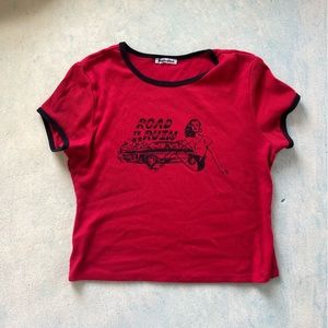 Reformation Ribbed Muse Graphic Tee Road To Ruin